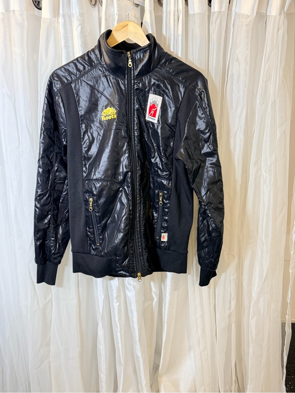 Roots Black Quilted Zip-Up Jacket